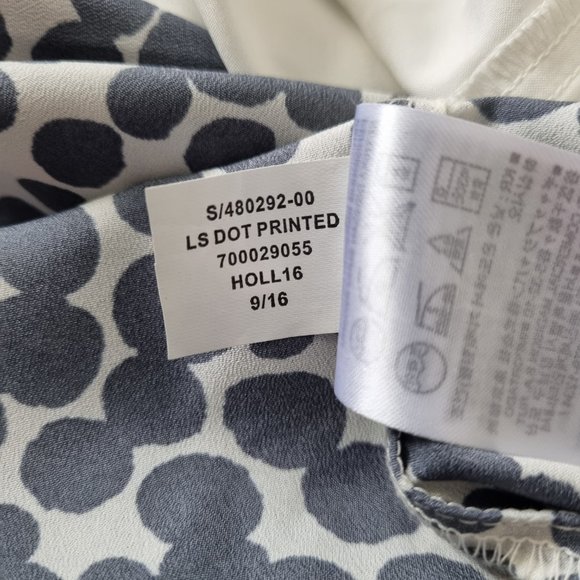 Banana Republic Long-Sleeve Dot-Print Shirt Dress Size M - Picture 10 of 16